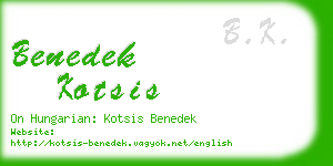 benedek kotsis business card